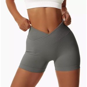 Dark Grey V-Waist Biker Shorts