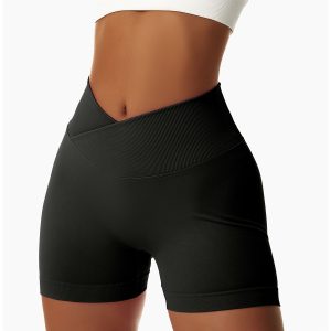 Black V-Shaped Waistband Shorts