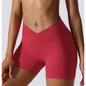 Red Stretchy Workout Shorts