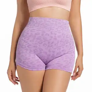 Lavender Purple Leopard Yoga Shorts